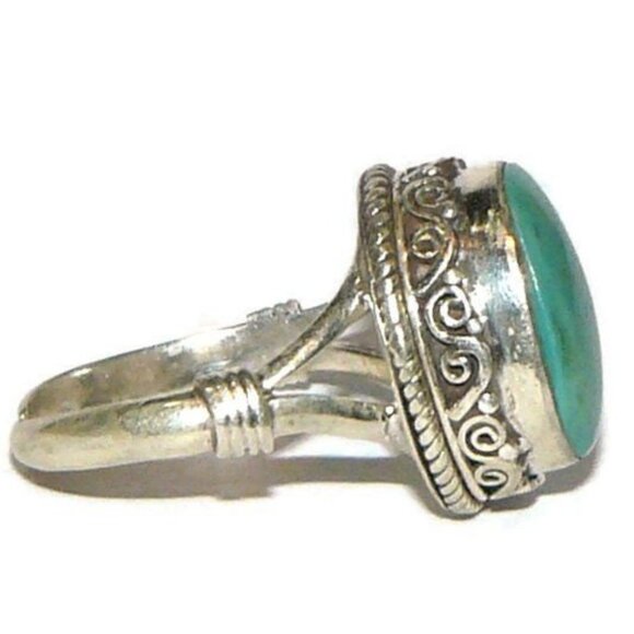 Adjustable Turquoise Sterling Silver Ring - Picture 1 of 5